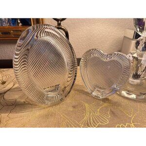 Vintage Mikasa Ornate Heart Oval Wedding Crystal Glass Picture Photo Frame